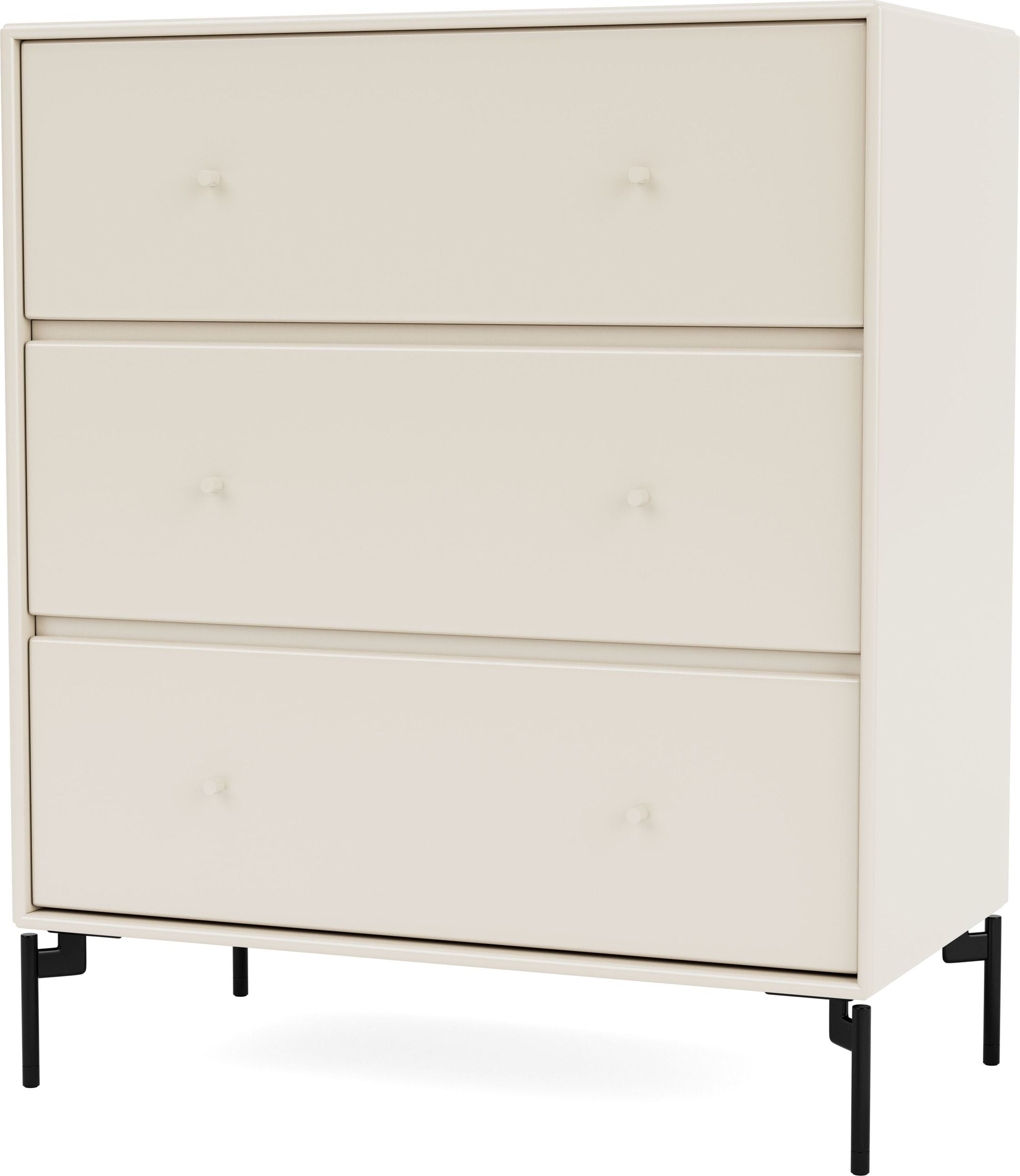 Carry Kommode hellbeige mit schwarzen Beinen