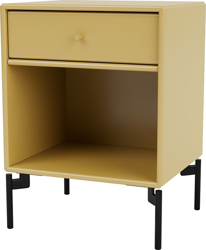 Dream Nachtschrank senffarbig mit schwarzen Beinen