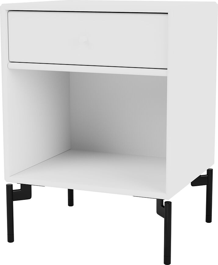 Dream Nachtschrank weiß mit schwarzen Beinen
