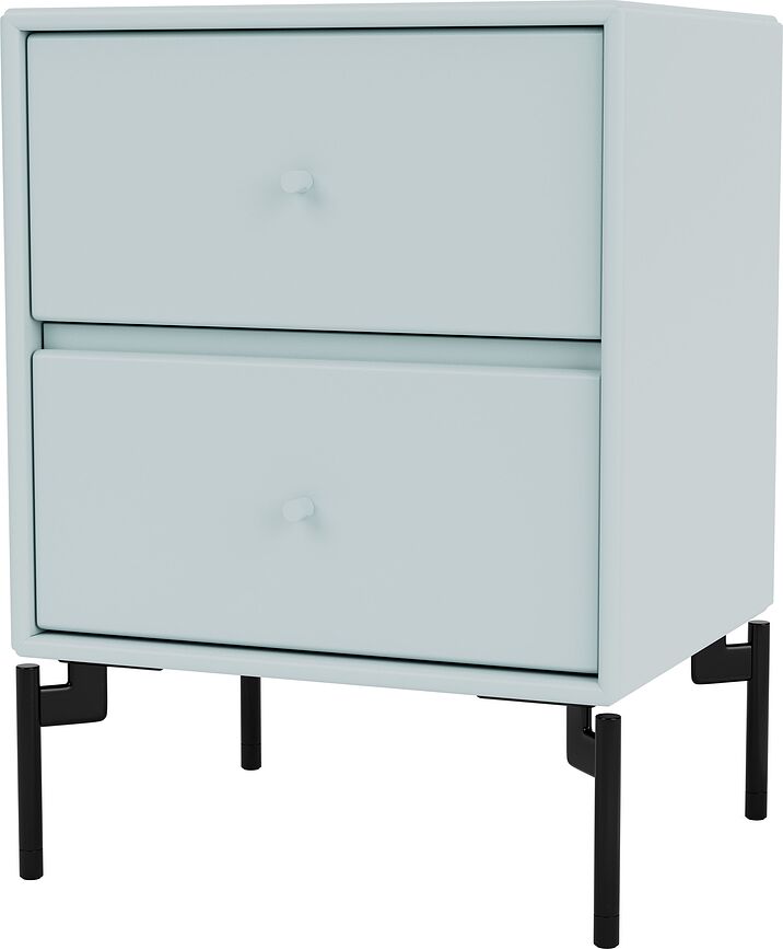 Drift Nachtschrank hell himmelblau mit schwarzen Beinen