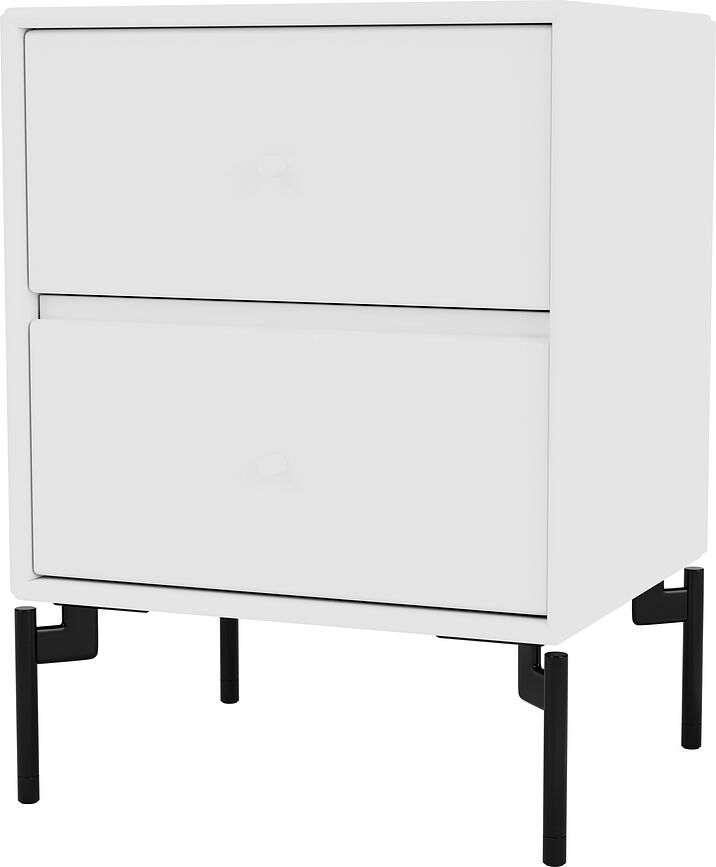 Drift Nachtschrank weiß mit schwarzen Beinen