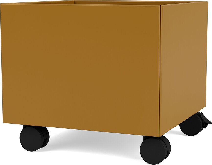 Uzglabāšanas kaste Montana Mini uz riteņiem dzintara krāsa
