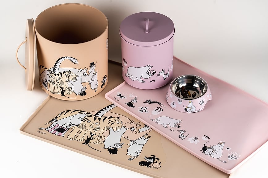 Alfombrilla para mascotas Muurla Moomin, 40 x 60 cm, gris