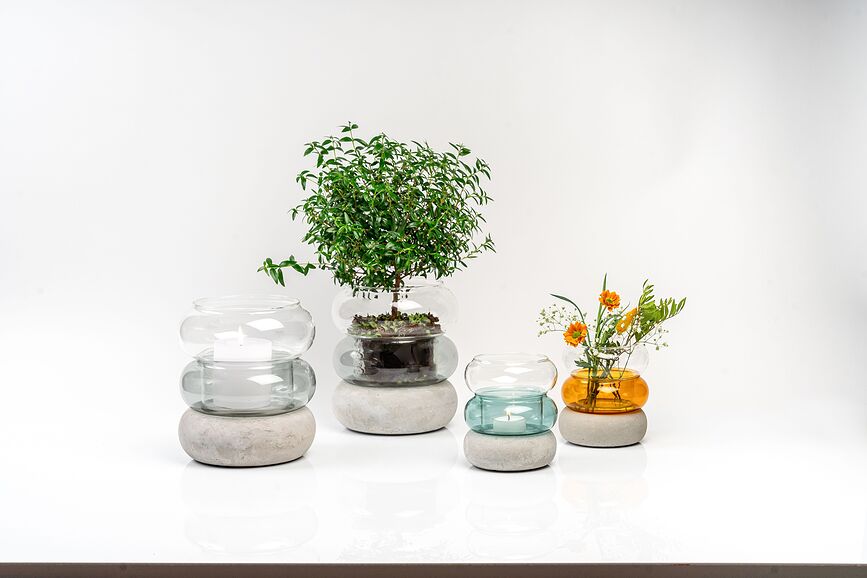 Bagel Vase ou Bougeoir 12 cm, ambré