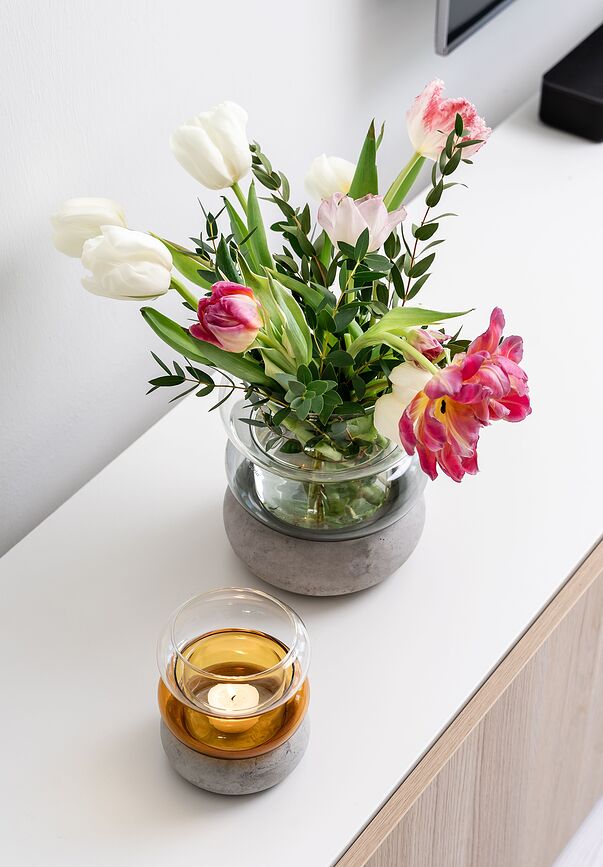 Bagel Vase ou Bougeoir 12 cm, ambré