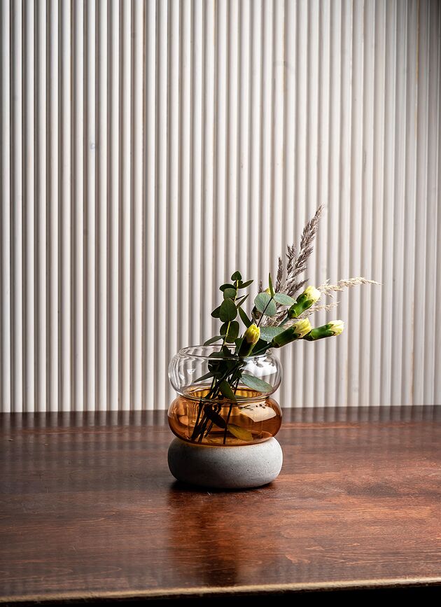 Bagel Vase ou Bougeoir 12 cm, ambré