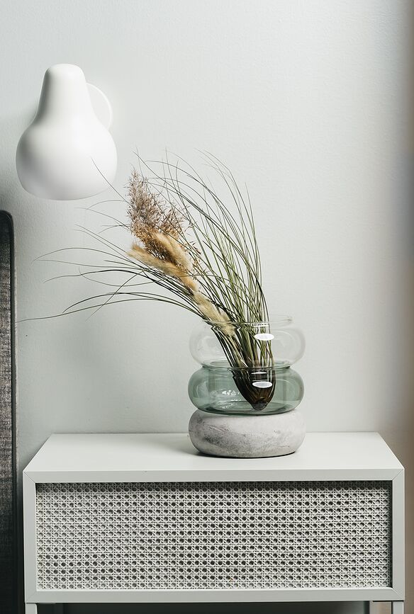 Bagel Vase ou Bougeoir, 18,5 cm, gris