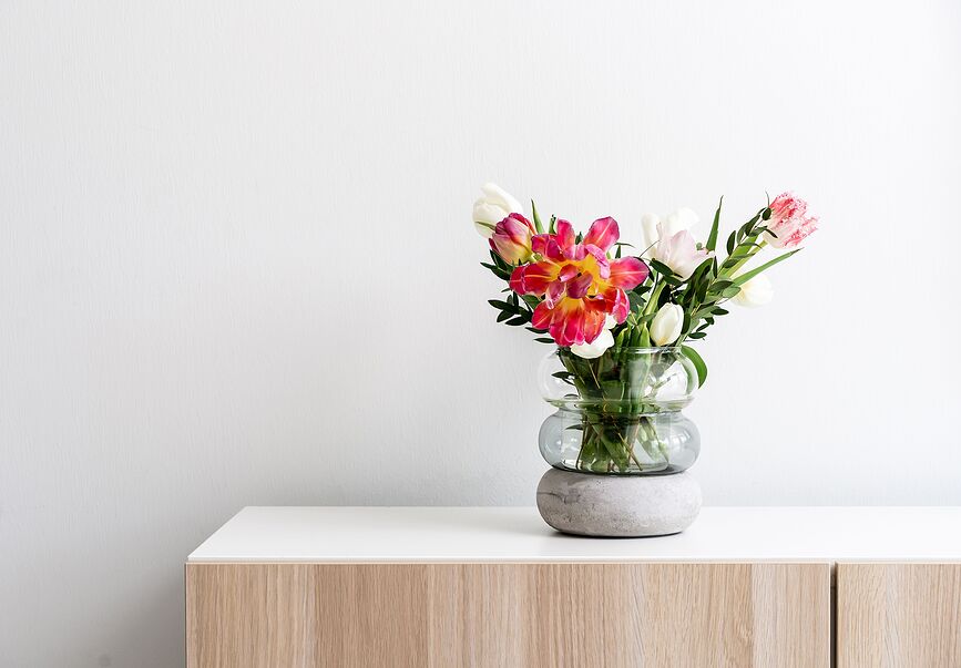 Bagel Vase ou Bougeoir, 18,5 cm, gris