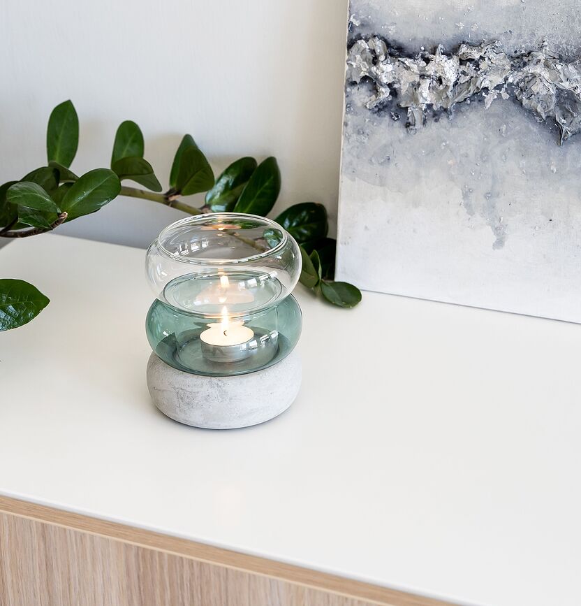 Bagel Vaza ali svečnik, 12 cm, jantarni