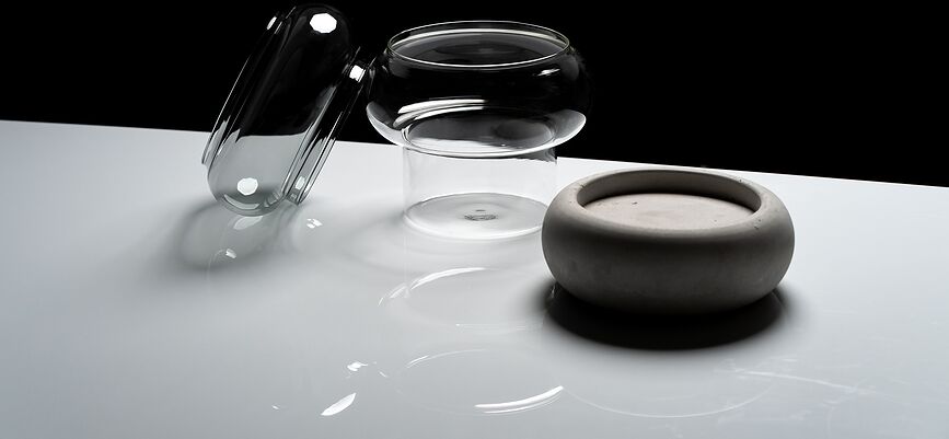 Bagel Vaza ali svečnik, 18,5 cm, siva