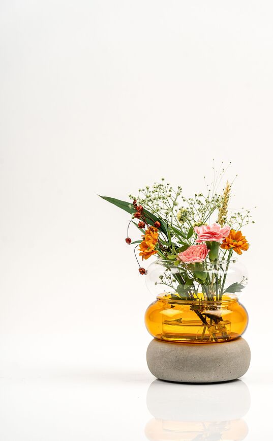 Bagel Vaza i svijećnjak 12 cm jantarna