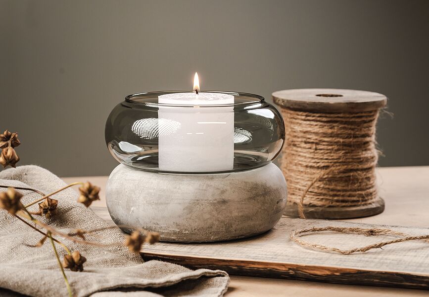 Bagel Vaza Svijećnjak 18,5 cm siva