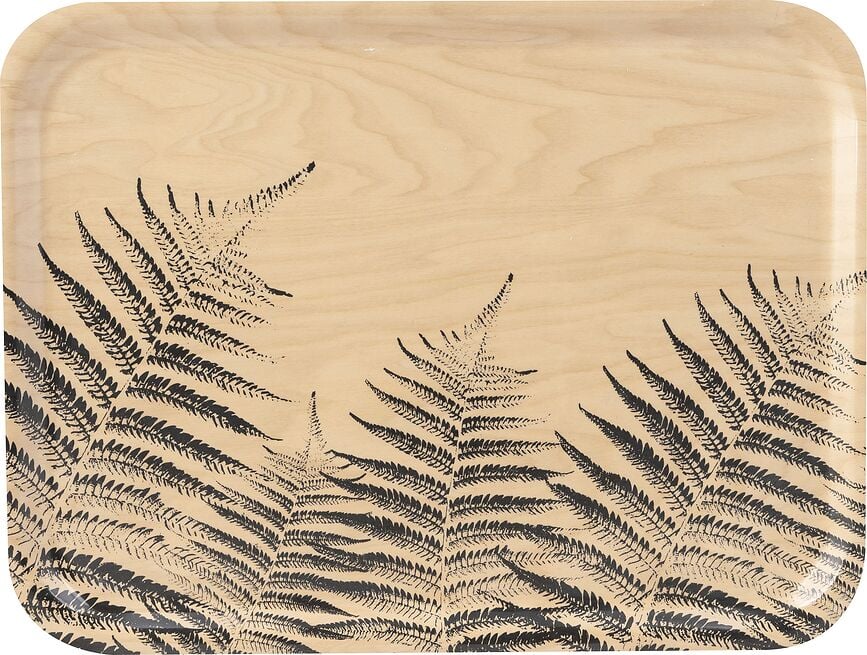 Bandeja antideslizante Nordic, 13 x 27 cm, estampado de helecho