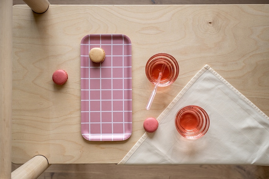 Bandeja Checks & Stripes, para servir, 13 x 27 cm