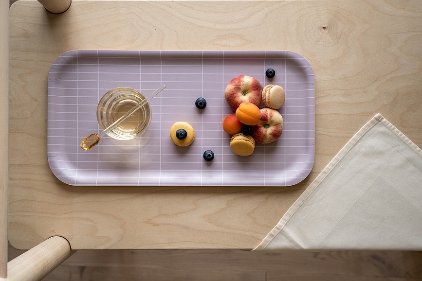 Bandeja de servir Checks & Stripes, 22 x 43 cm