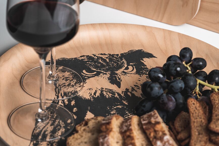 Bandeja Nordic, diseño de búho, 35 cm