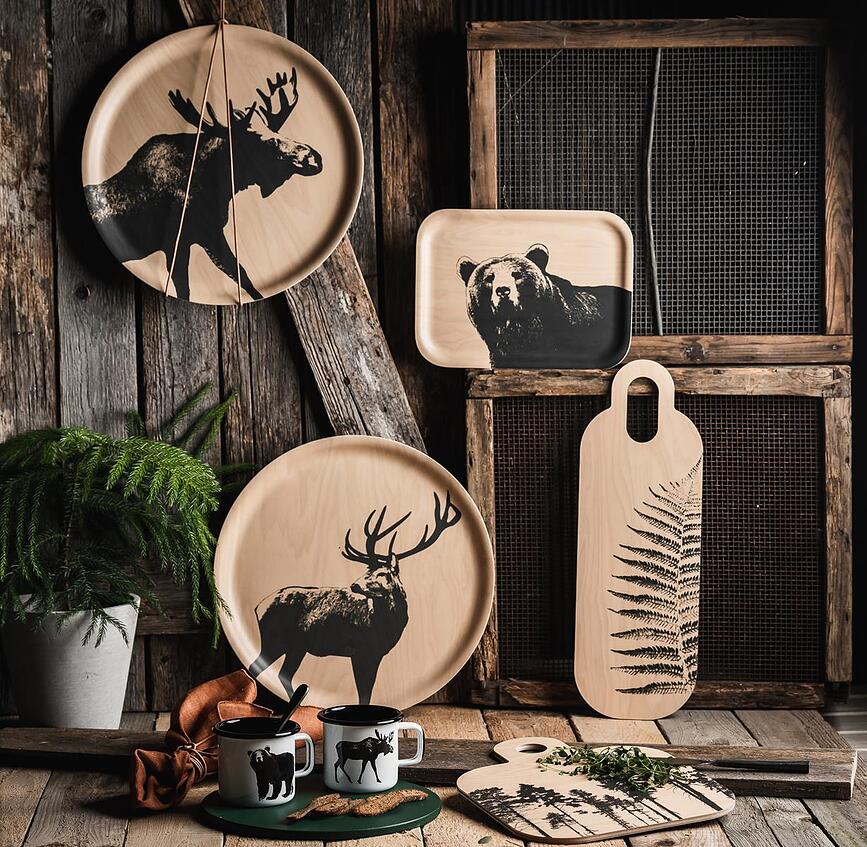 Bandeja Nordic, diseño de búho, 35 cm