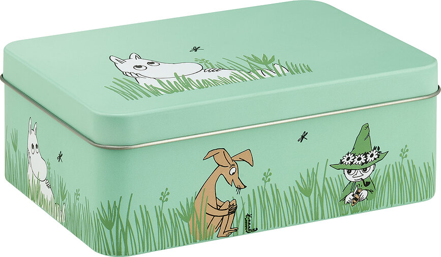 Boîte de rangement Muurla Moomin In The Garden 14,5 x 10,5 cm, verte