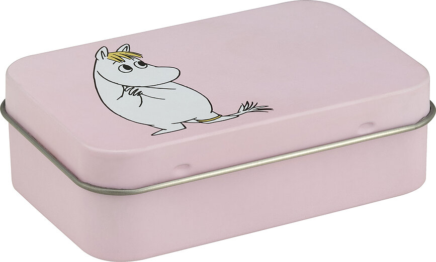 Boîte de rangement Muurla Moomins Mademoiselle Snorque 10 x 6,5 cm, rose