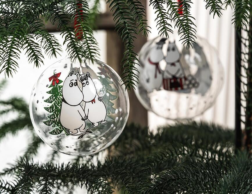 Bola de Navidad Muurla Moomin Pyjamas, 9 cm