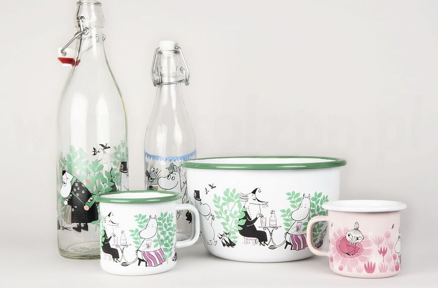 Botella Muurla Moomin, 1 L, diseño Manzanas