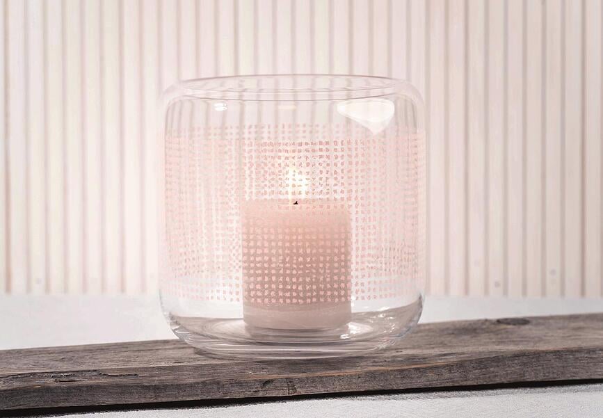 Portavelas de cristal Twine, 17 cm