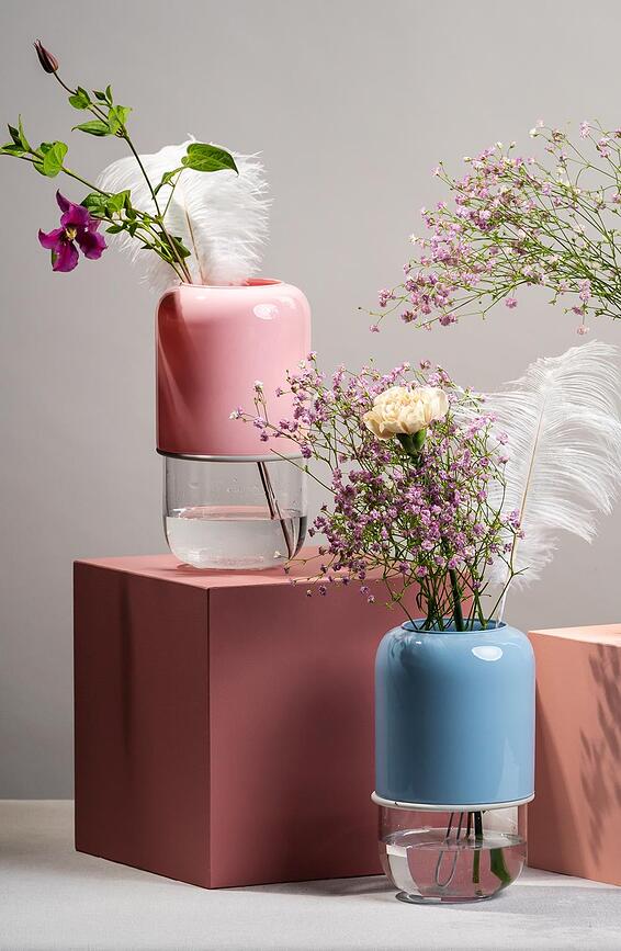 Capsule Βάζο, με ρυθμιζόμενο ύψος, σε χρώμα μέντας