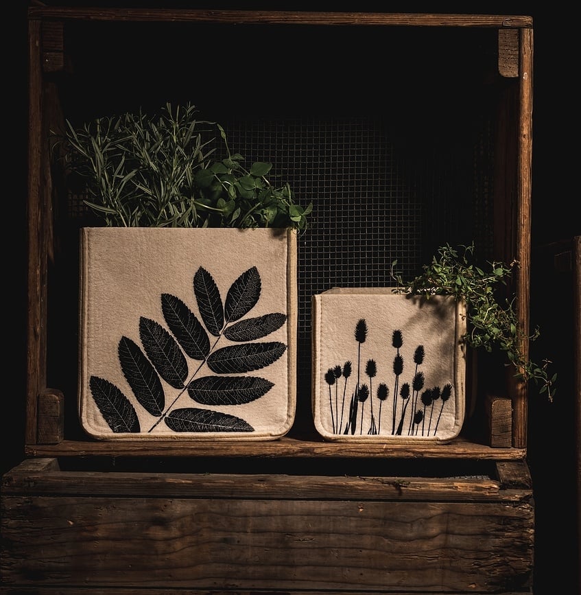 Cesta de almacenaje Nordic, efecto heno, 14 cm