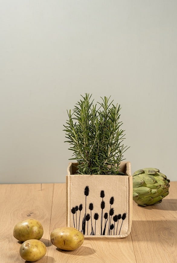 Cesta de almacenaje Nordic, efecto heno, 14 cm