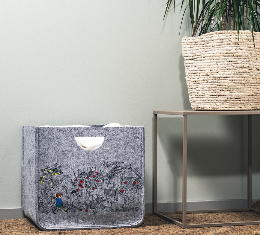 Cesto de Almacenamiento Muurla Pippi Calzaslargas, diseño The Way Home, 33 x 33 cm