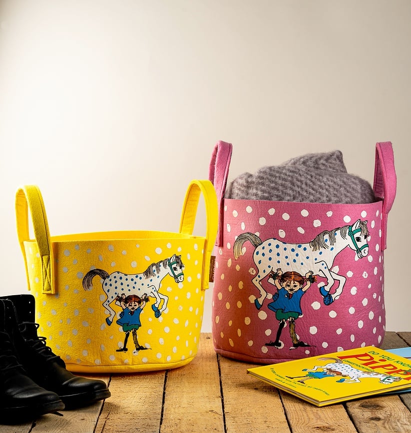 Cesto de Almacenamiento Pippi Calzaslargas, diseño Pippi y el Caballo, 30 L
