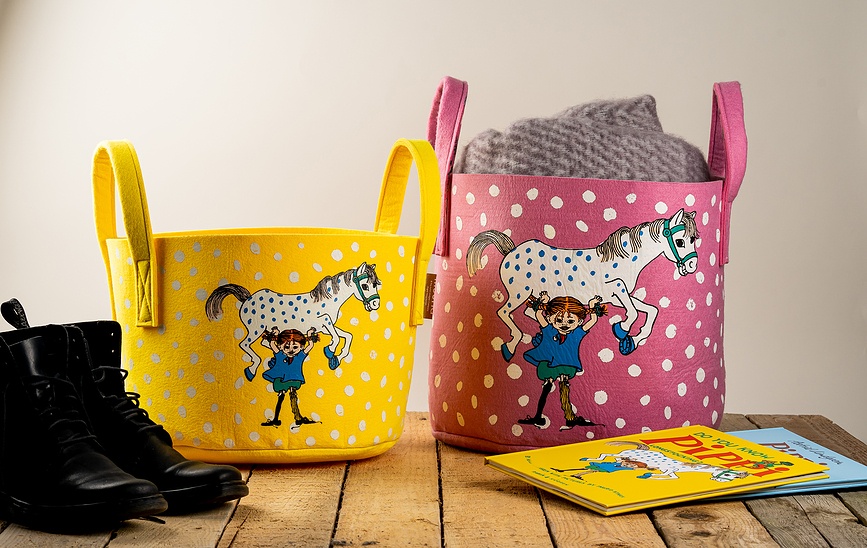 Cesto de Almacenamiento Pippi Calzaslargas, diseño Pippi y el Caballo, 30 L