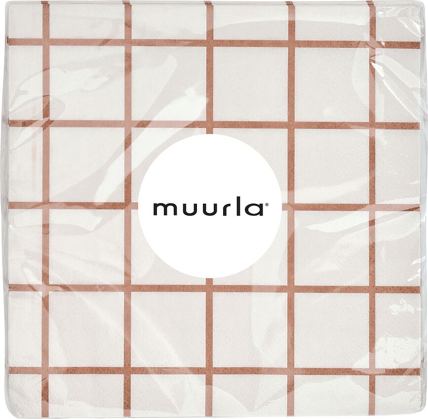 Check & Stripes Serviettes en papier 33 x 33 cm, Lot de 20