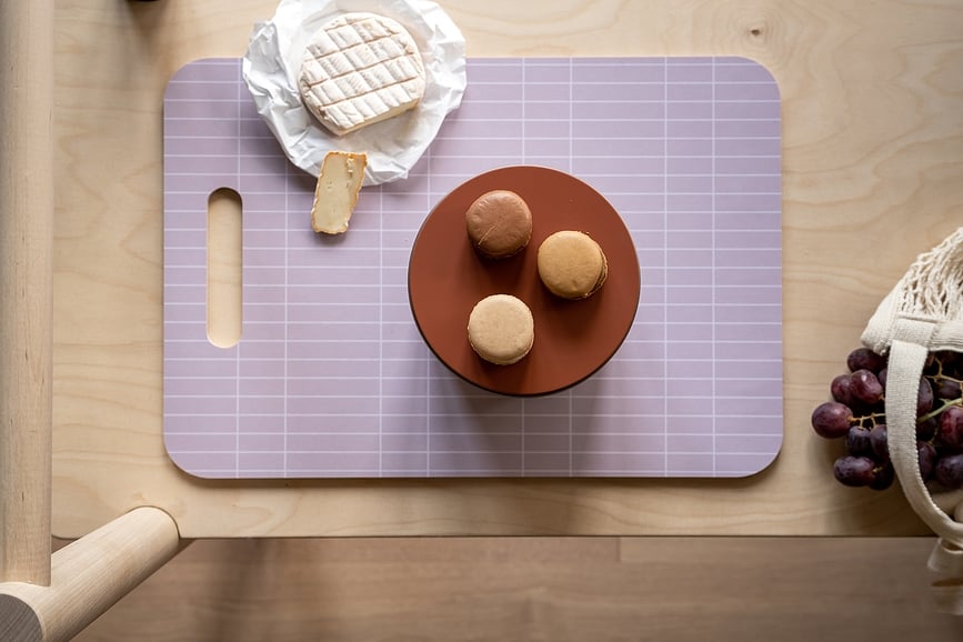 Checks & Stripes Daska za rezanje i posluživanje 30 x 44 cm bež