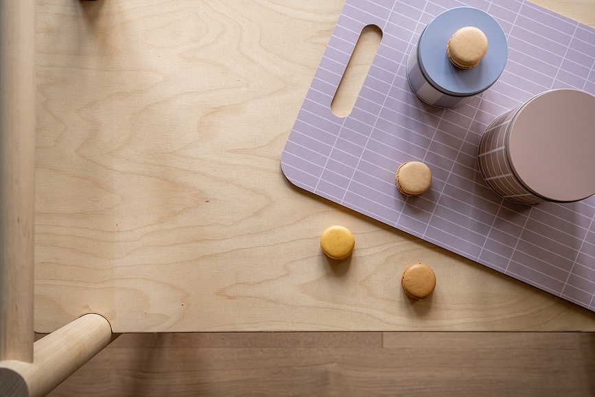 Checks & Stripes Daska za rezanje i posluživanje 30 x 44 cm bež