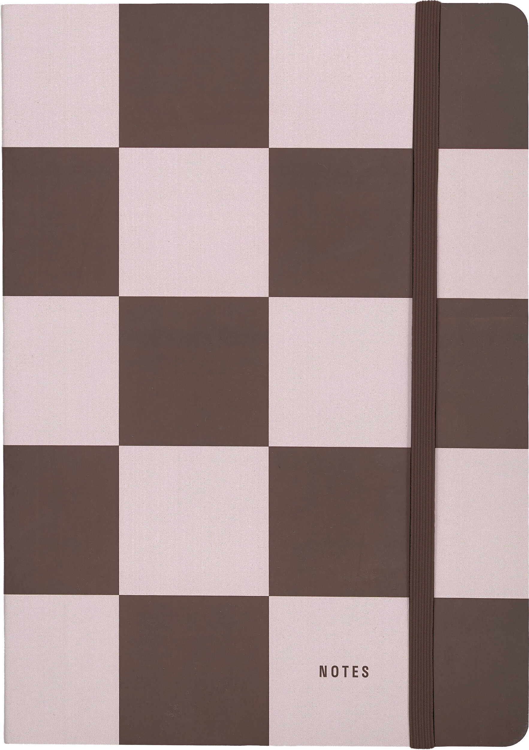 Checks & Stripes Notizbuch blanko kariert DIN A5, braun-rosa