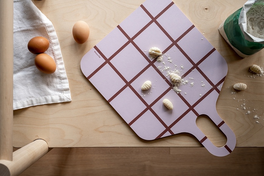 Checks & Stripes Planche À Découper Et De Service, 30 x 44 cm, marron et beige