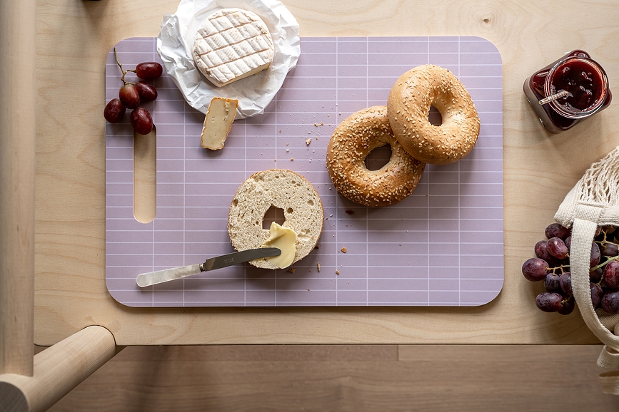 Checks & Stripes Πλατό κοπής και σερβιρίσματος, 30 x 44 εκ., μπεζ