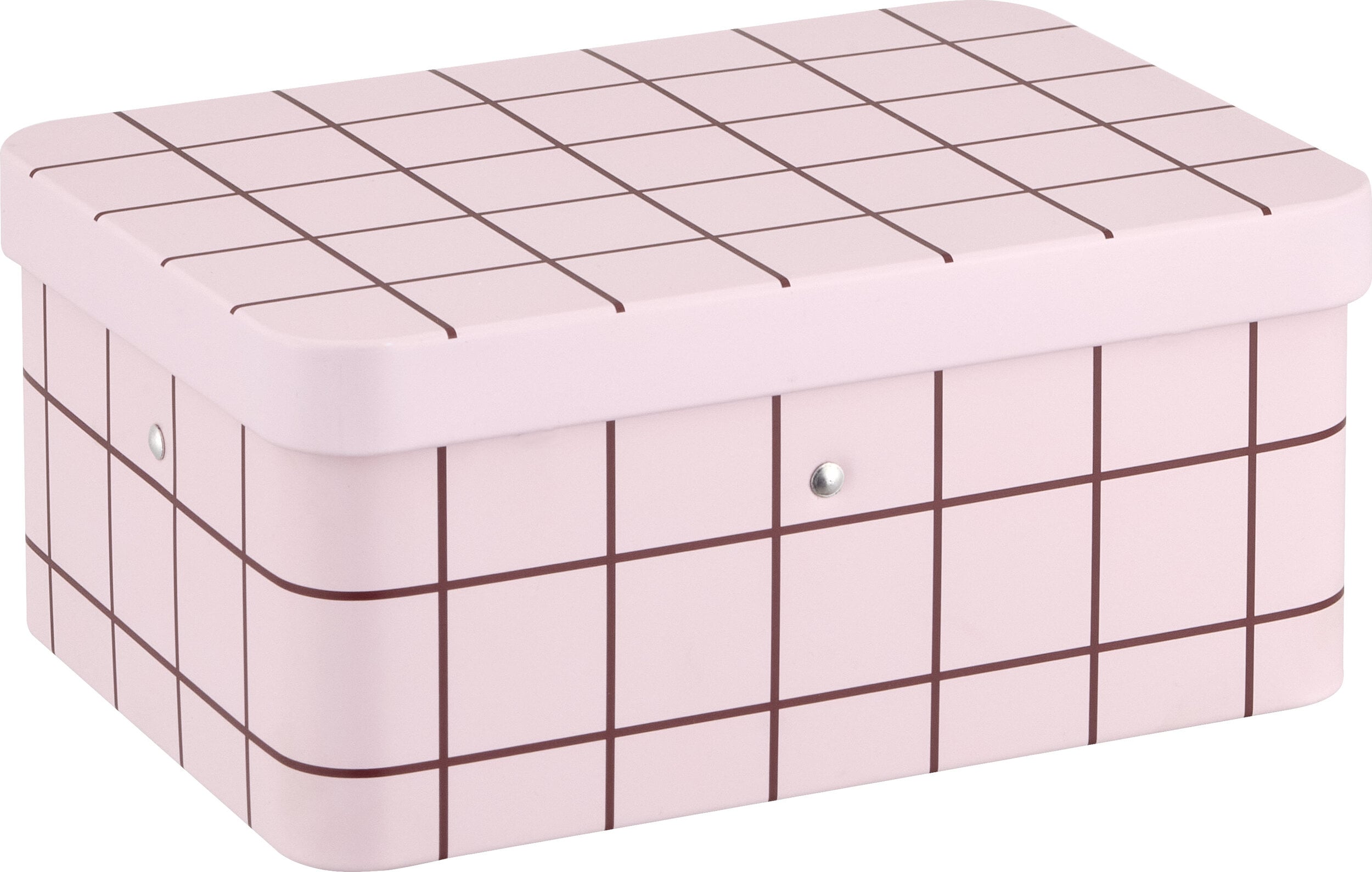 Checks & Stripes Teedose 17,5 x 13 cm, rosa