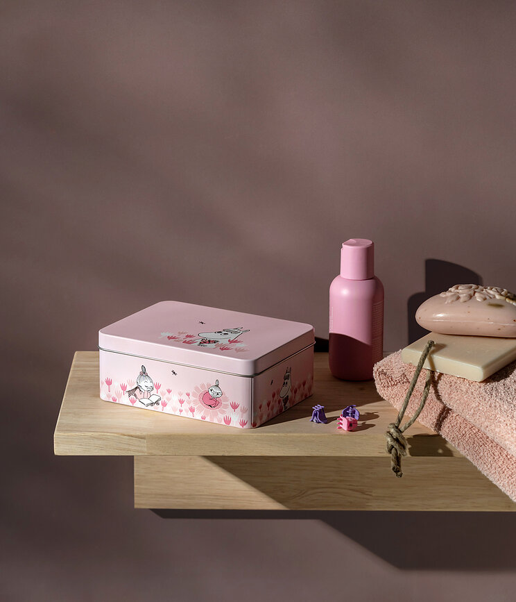 Contenedor de almacenamiento Muurla Moomin In The Garden 14,5 x 10,5 cm, rosa