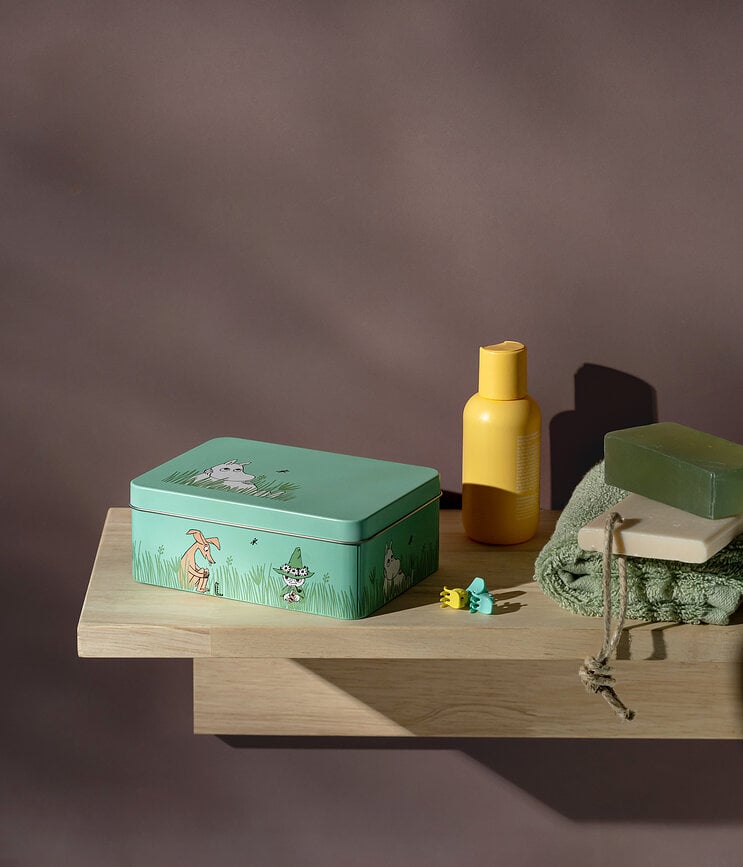 Contenedor de almacenamiento Muurla Moomin In The Garden 14,5 x 10,5 cm, rosa