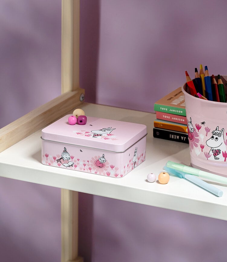 Contenedor de almacenamiento Muurla Moomin In The Garden 14,5 x 10,5 cm, rosa
