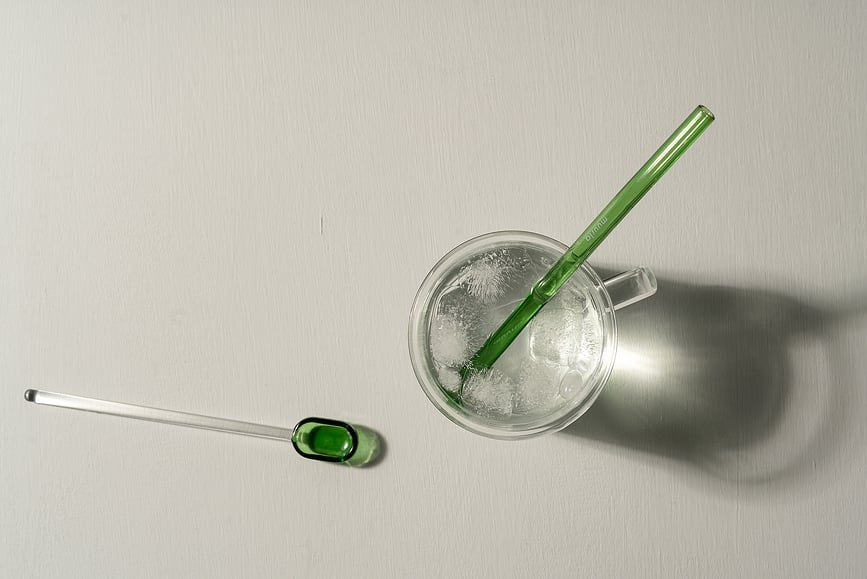 Cucharilla de cristal Muurla, 15,5 cm, rosa