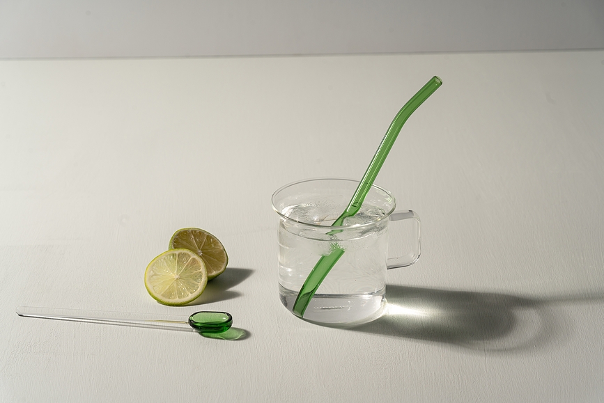 Cucharilla de cristal Muurla, 15,5 cm, rosa