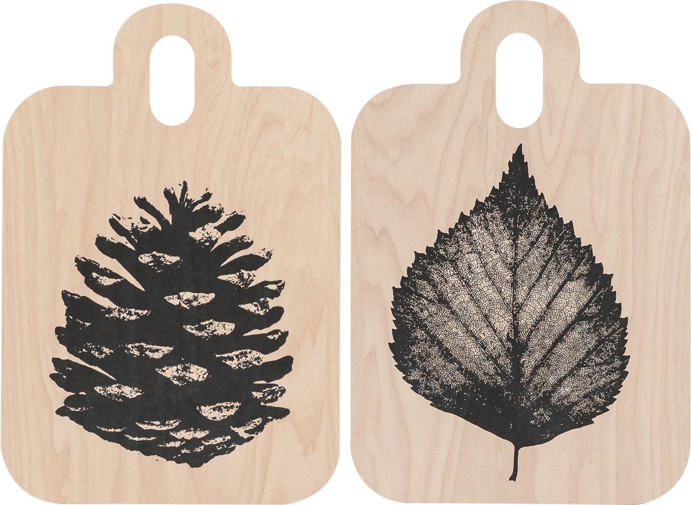 Deska do krojenia i serwowania Nordic szyszka sosny i liść brzozy 21 x 31 cm dwustronna