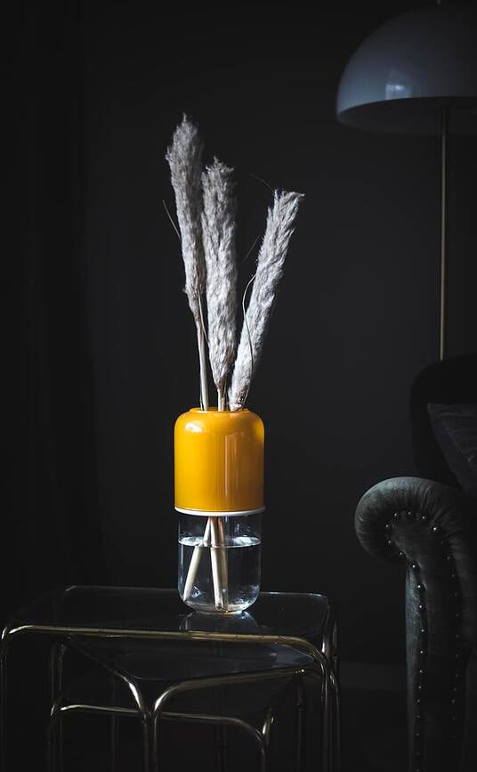 Jarrón con altura regulable Capsule, color menta