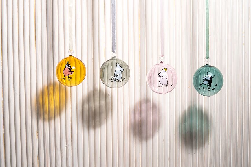 Muurla Božične Krogle, z motivom Mumin, 4 kosi