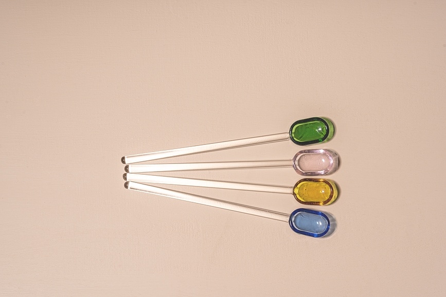 Muurla Cuillère 15,5 cm, en verre, rose