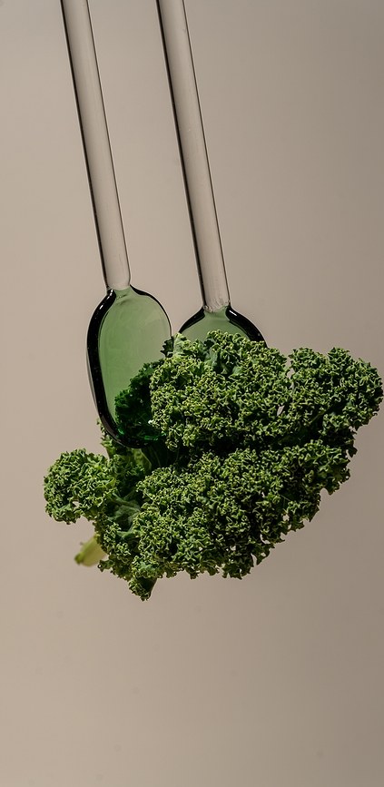 Muurla Cuillères à salade en verre, vertes, Lot de 2