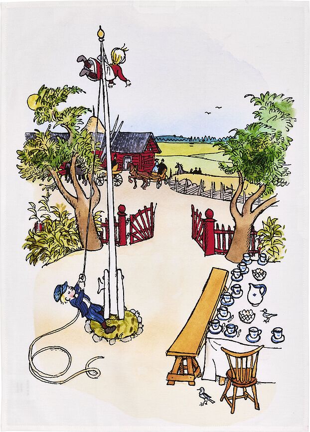 Muurla Emil iz Lönneberge "The Flagpole" Kuhinjska krpa, 50 x 70 cm